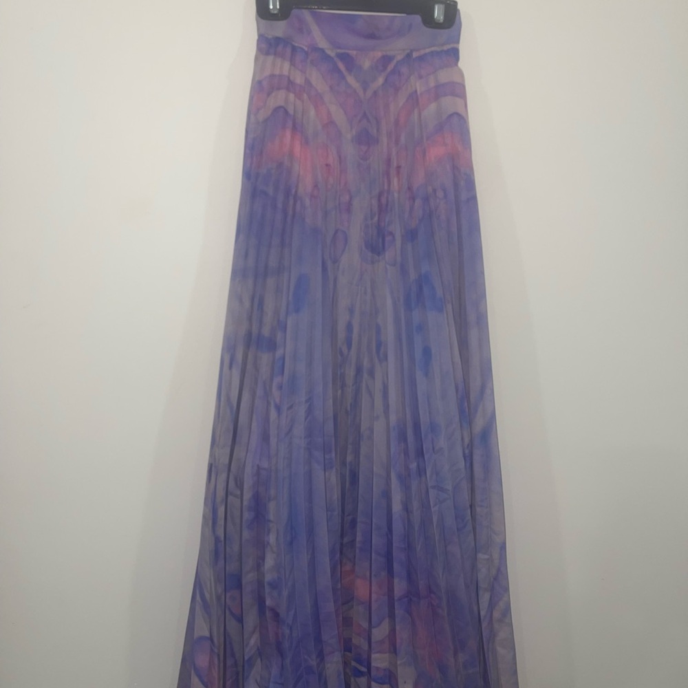 NWT Anthropologie tye-dye pleated Maxi Skirt -